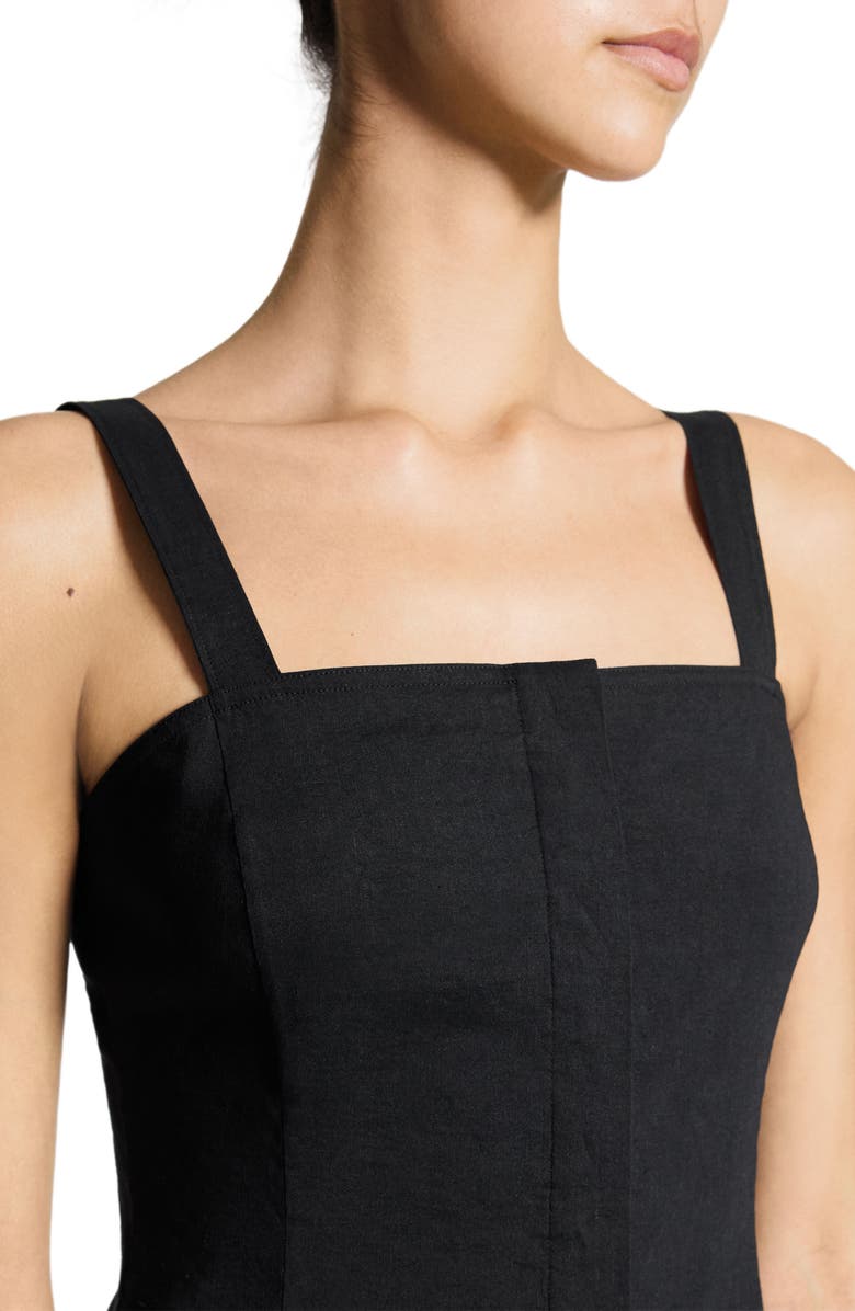 Theory Square Neck Midi Dress, Alternate, color, Black