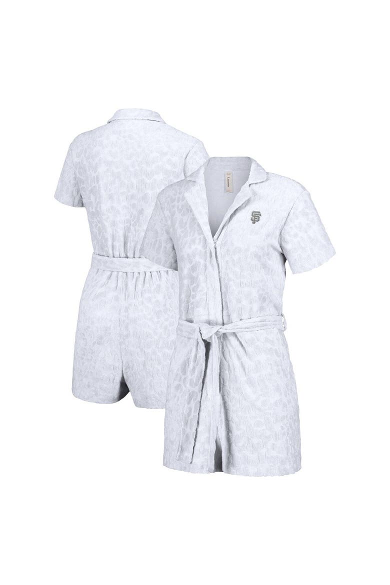 Women's Lusso White San Francisco Giants Trixie Cheetah Romper, Main, color, White