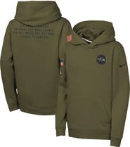 Nike Youth Nike Olive Baltimore Ravens 2025 Salute to Service Club Fleece Hoodie