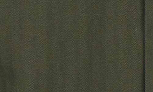 Px Herringbone Cotton Work Shirt In Green