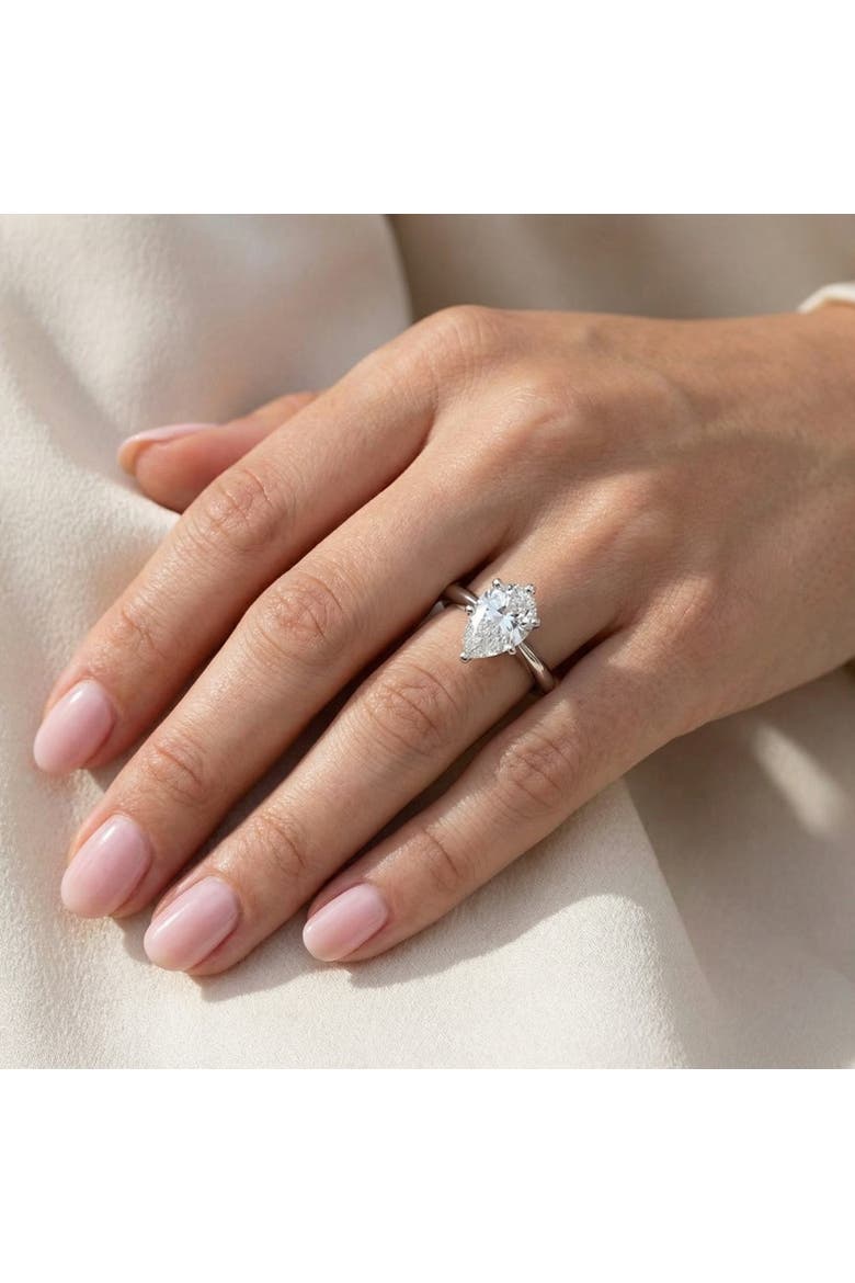 1 Ct Pear Shape Diamond Engagement Ring Lab Grown 14k Gold, Alternate, color, 14k White Gold