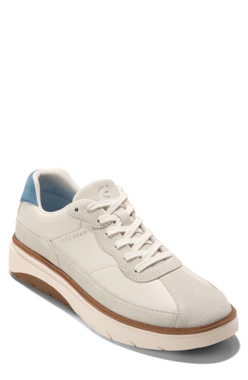 Cole Haan Men's Grandprø Featherarc Bike Toe Sneaker - White Size 12 In Ivory/provincial Blue/silver