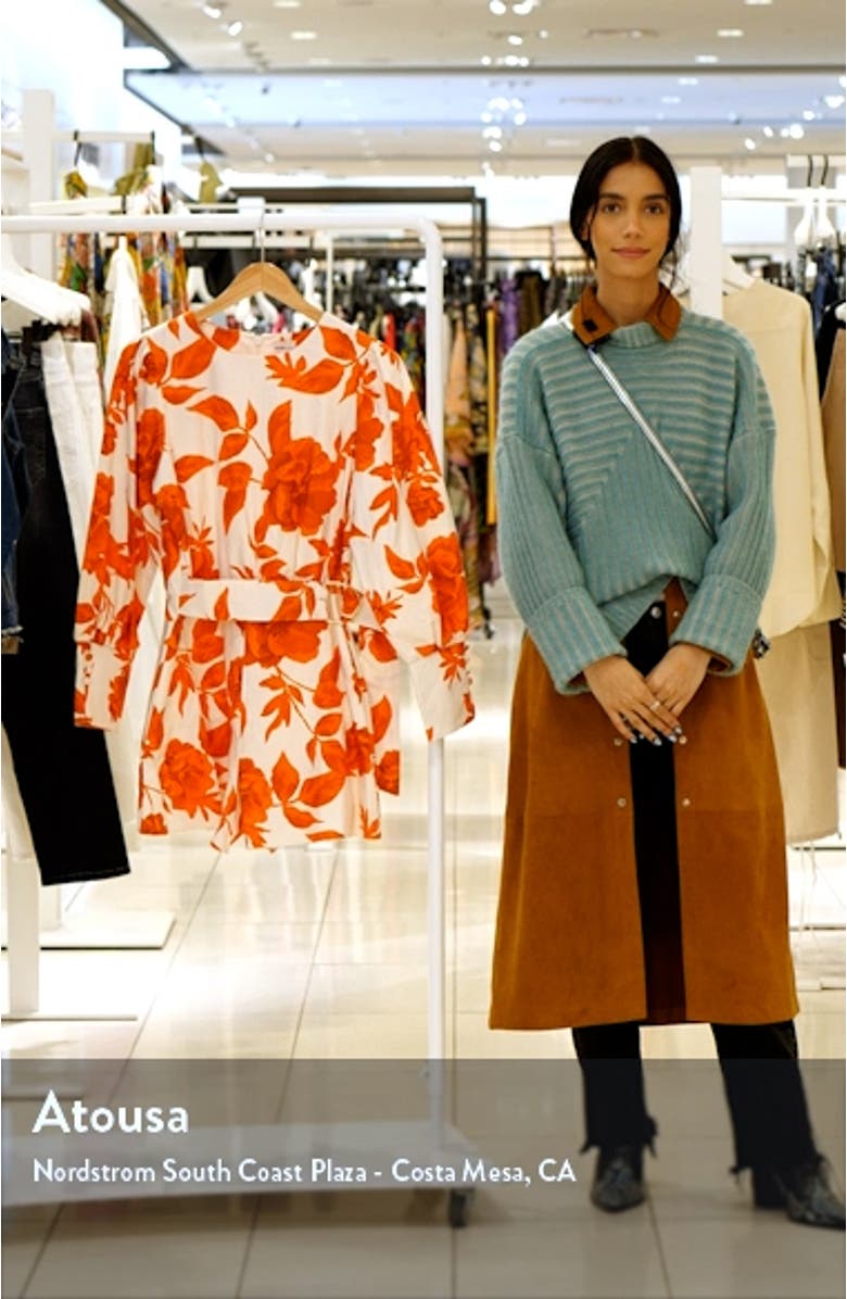 Belted Floral Long Sleeve Romper, sales video thumbnail