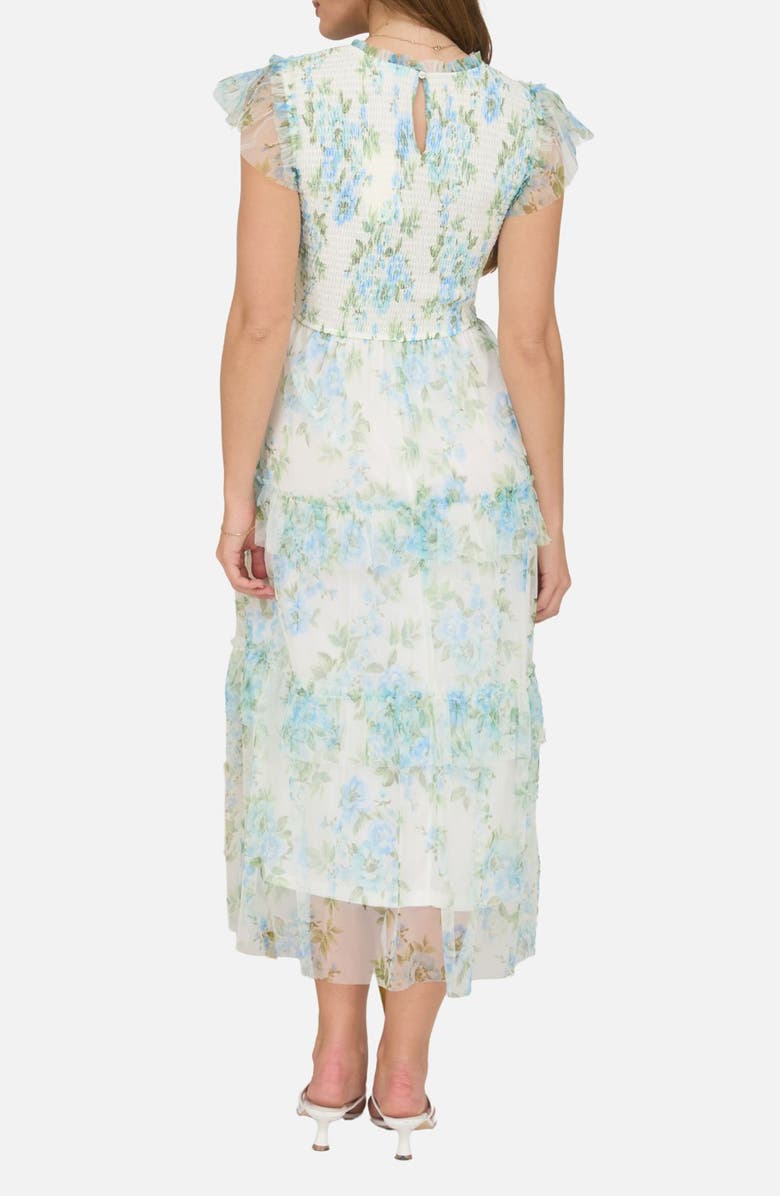 Blu Pepper Floral Smocked Tiered A-Line Dress, Alternate, color, 