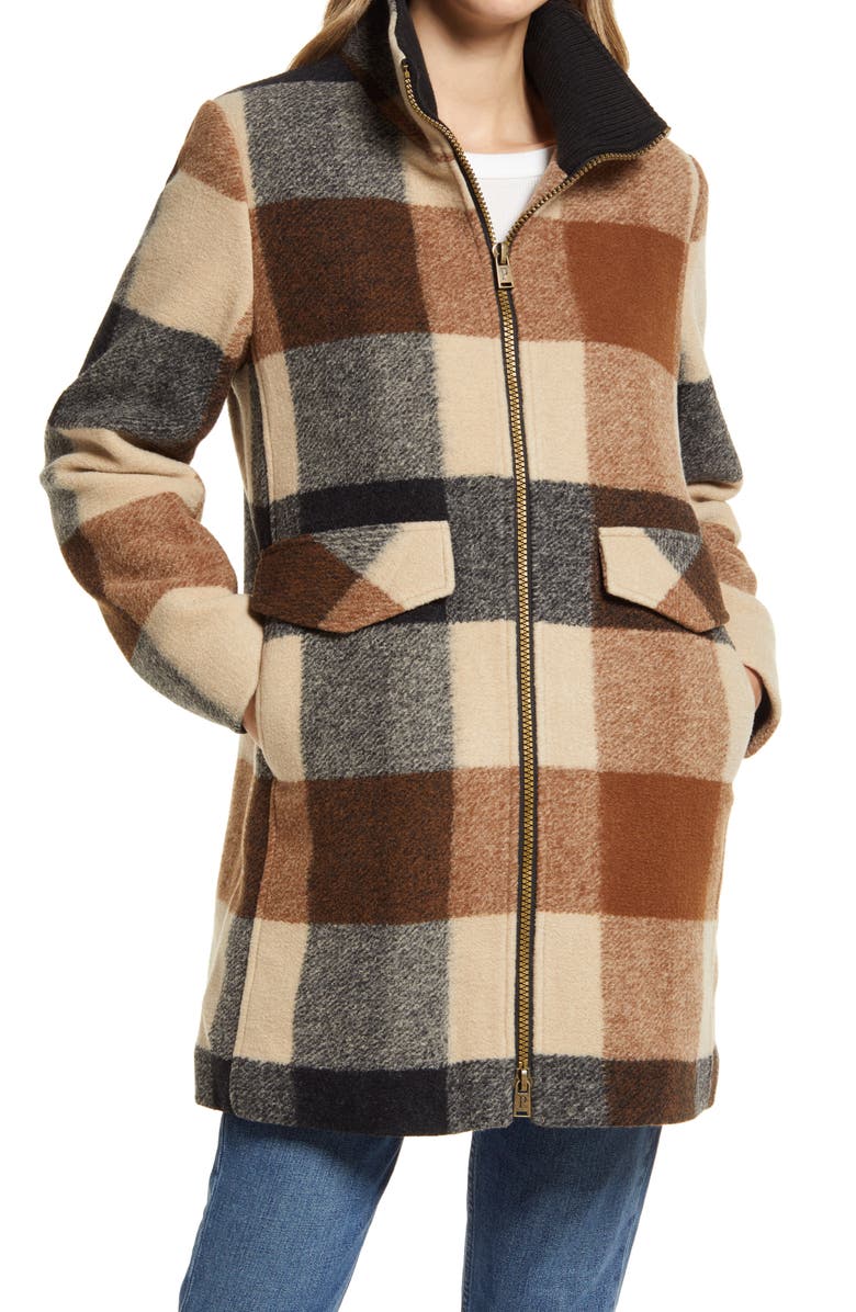 Pendleton Women's Camden Plaid Wool Blend Zip Coat, Alternate, color, 