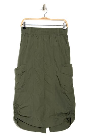 Democracy Tech Side Ruched Skirt In Lily Pad