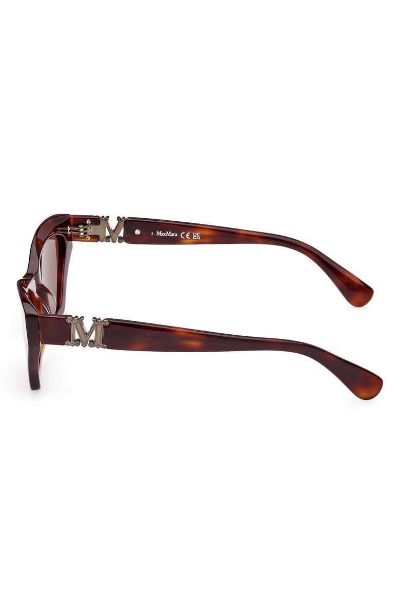 Max Mara 52mm Cat Eye Sunglasses, Alternate, color, Dark Havana / Brown