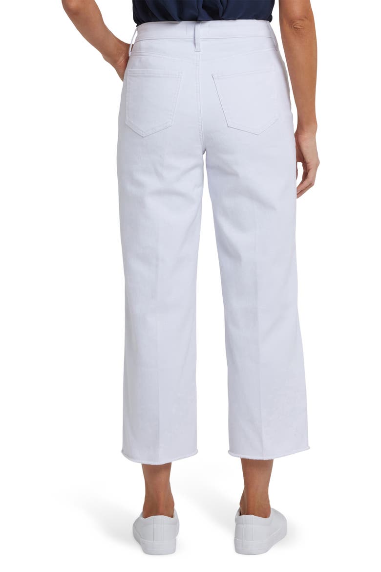 Coco High Waist Raw Edge Relaxed Crop Wide Leg Jeans, Alternate, color, OPTIC WHITE