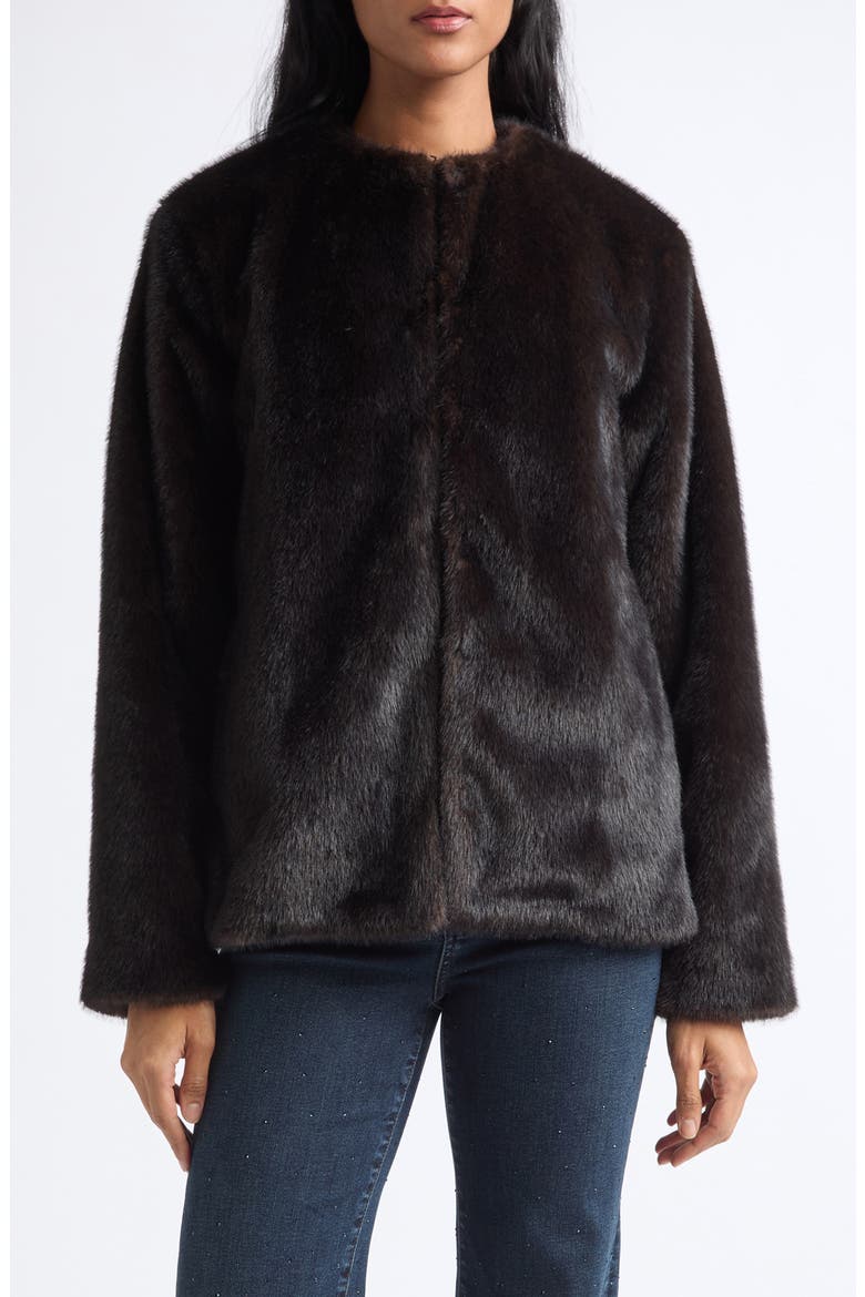 Griselda Faux Fur Coat, Main, color, SABLE