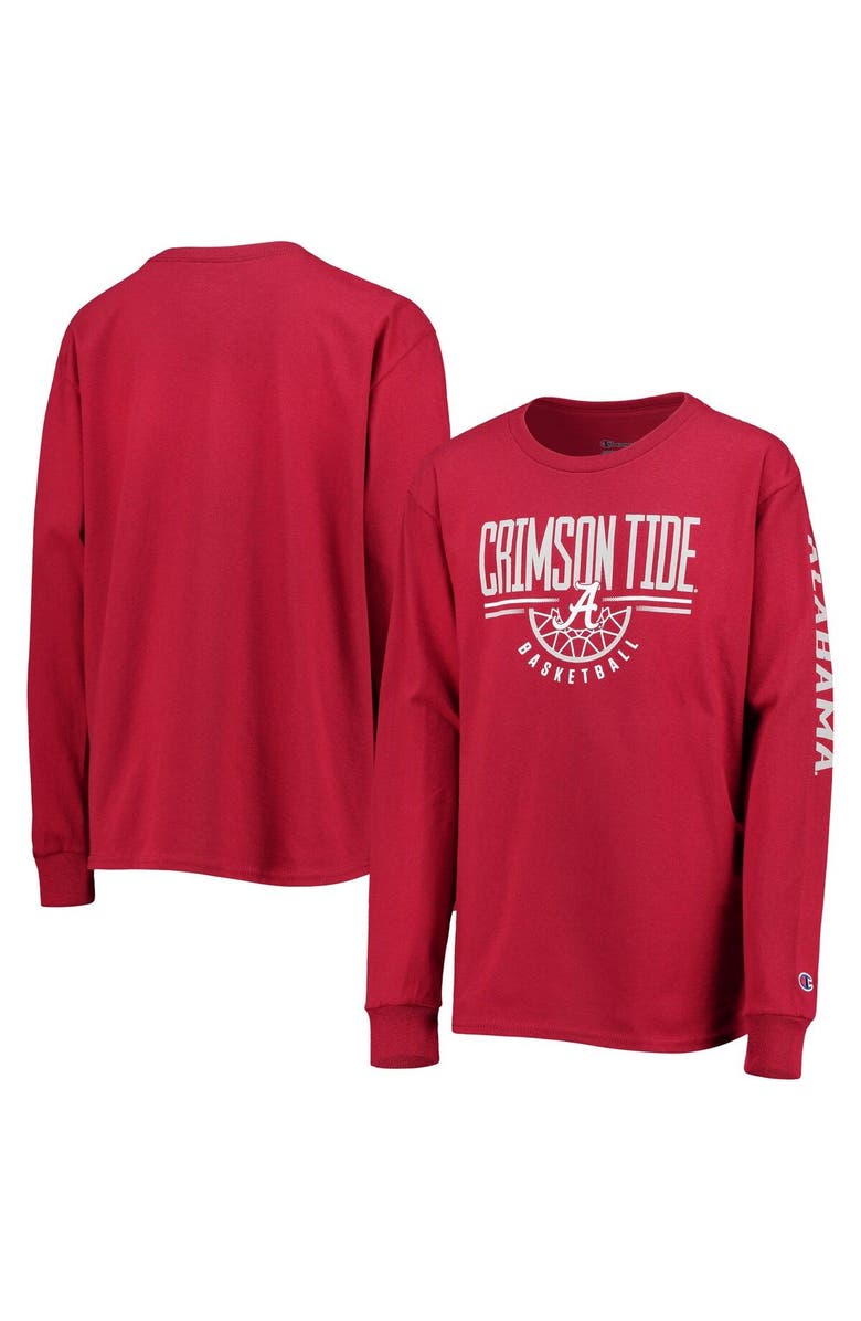 Champion Youth Champion Crimson Alabama Crimson Tide Basketball Long Sleeve T-Shirt, Main, color, 