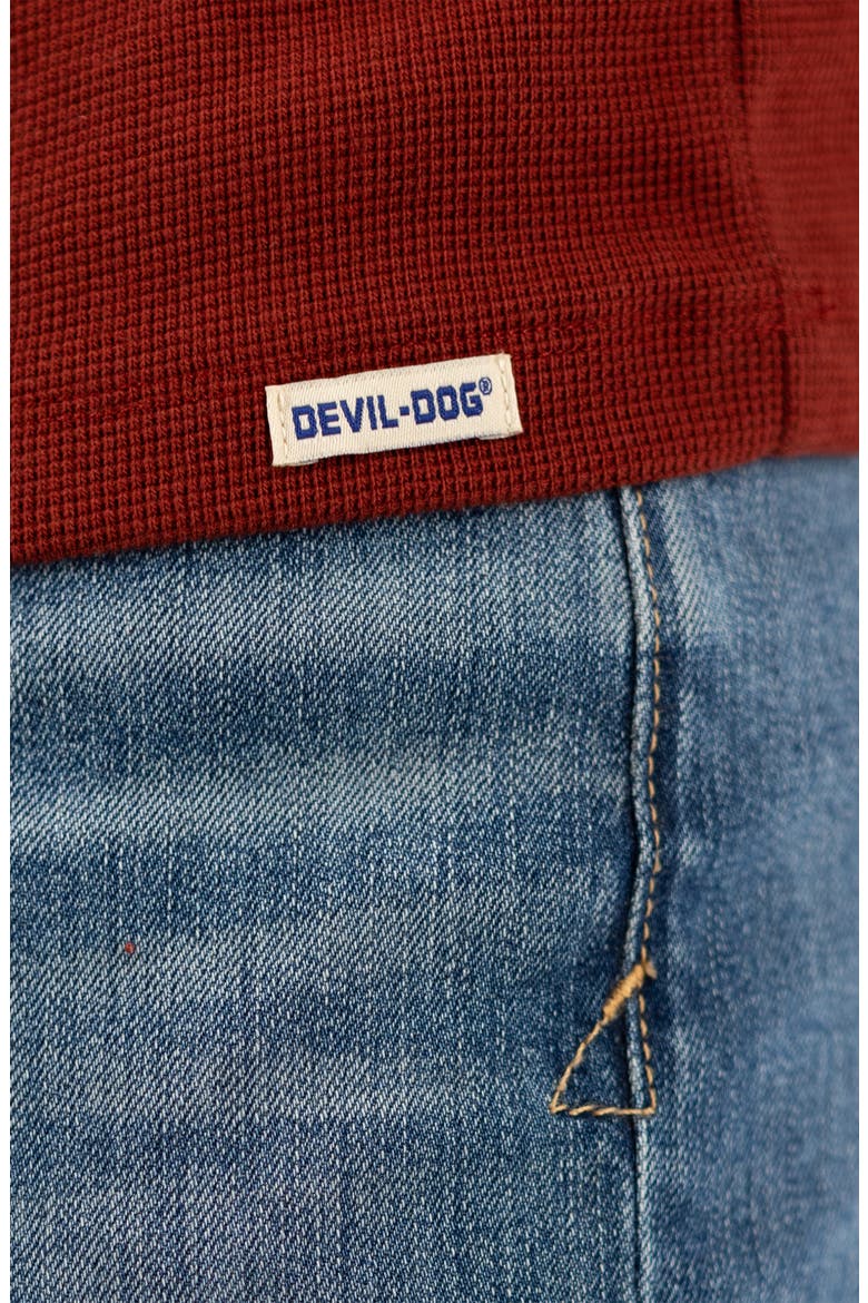 Long Sleeve Thermal Cotton Blend Henley, Alternate, color, FIRED BRICK