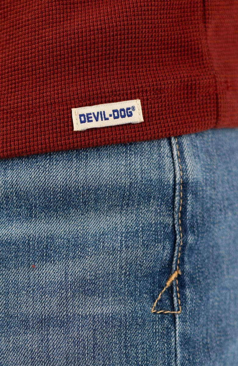 Devil-Dog Dungarees Long Sleeve Thermal Cotton Blend Henley, Alternate, color, Fired Brick