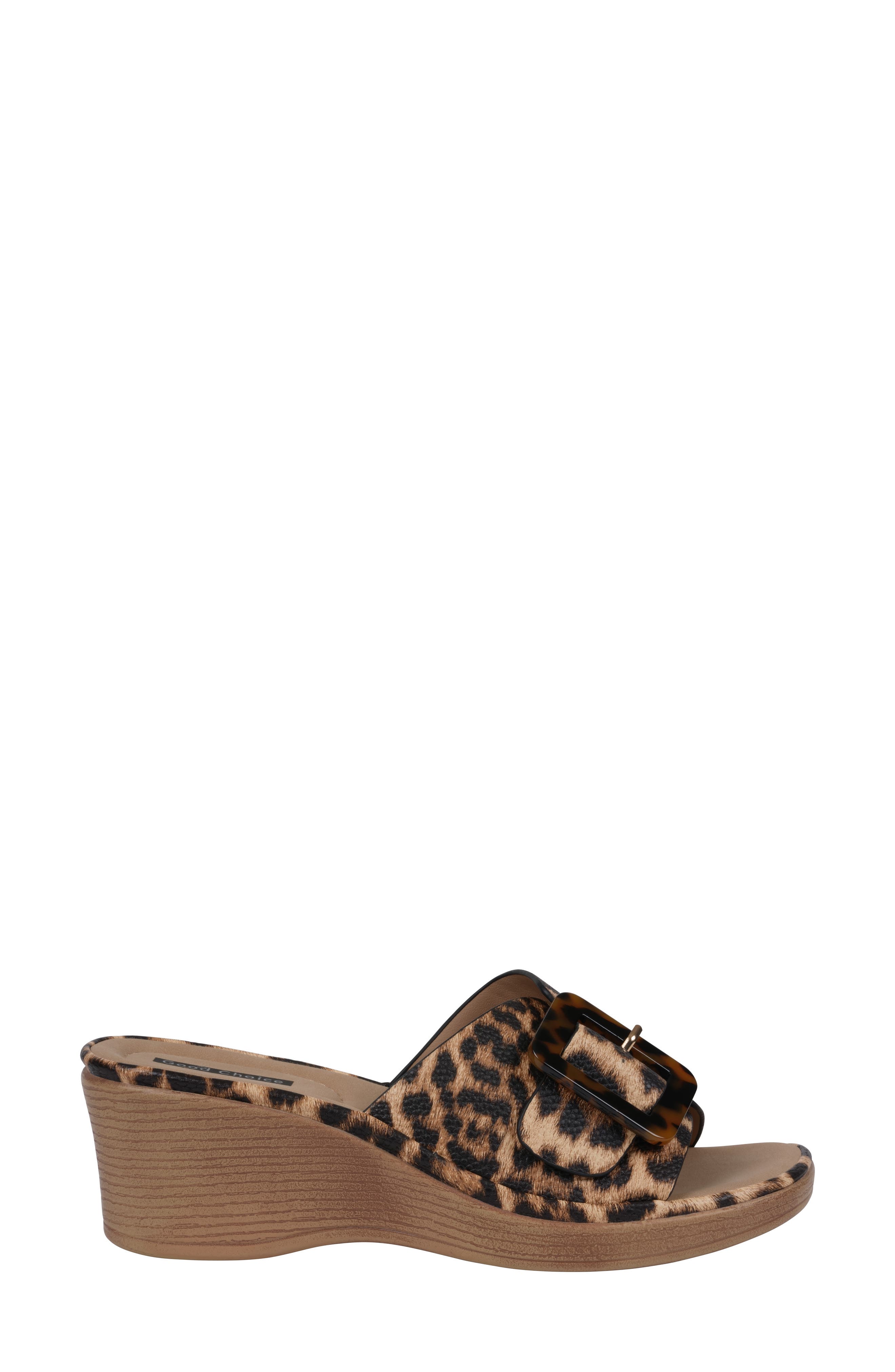 Teri Wedge Sandal, Alternate, color, LEOPARD