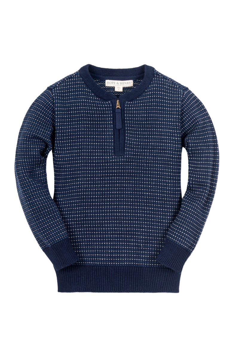 Hope 
Henry Baby Boys
 Sweater Henley with Zipper, Infant, Main, color, Navy Birds Eye