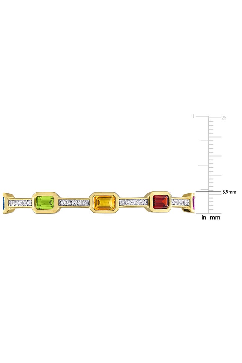 Multi-Gemstone Goldtone Bangle Bracelet, Alternate, color, MULTI