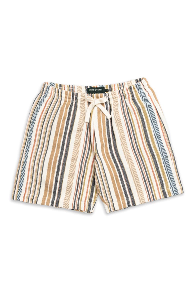 Gifford Stripe Cotton Blend Drawstring Shorts, Alternate, color, KELP