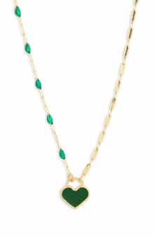 MESHMERISE Mixed Station Chain Heart Pendant Necklace