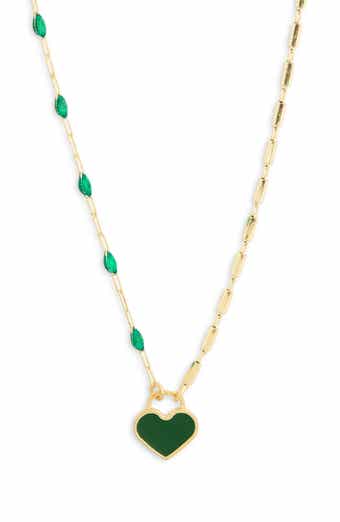 MESHMERISE Mixed Station Chain Heart Pendant Necklace