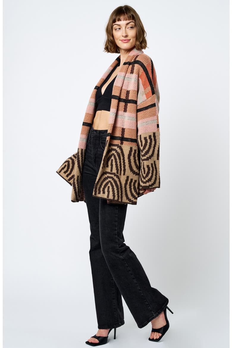 Irene Knit Jacket, Alternate, color, KHAKI MULTI