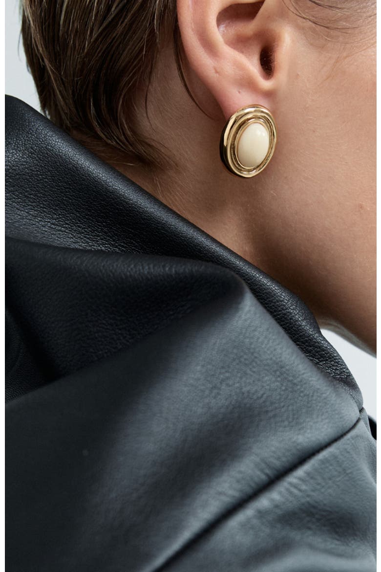 Prize Earrings, Alternate, color, Gold/Cream