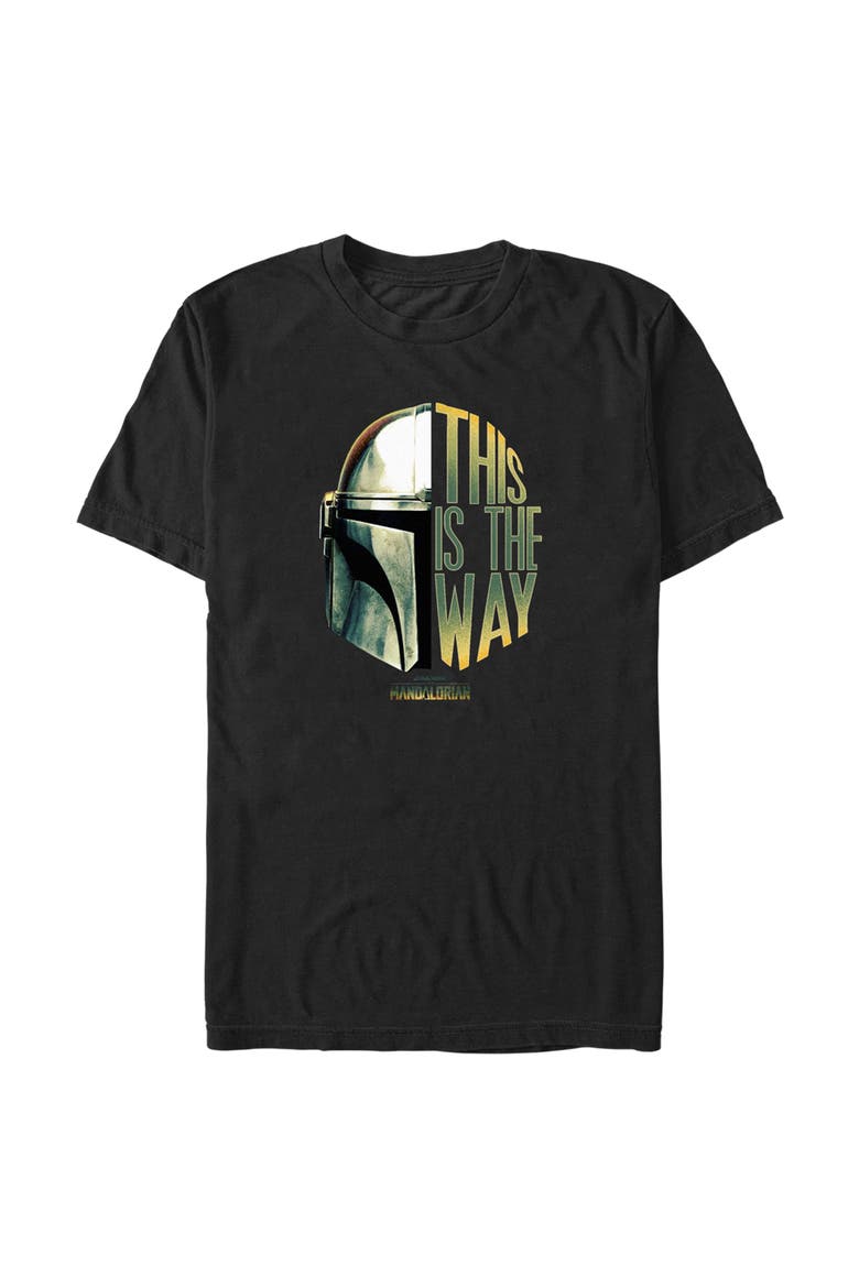 Men's Star Wars The Mandalorian Quote Faces  Graphic T-Shirt, Main, color, Black