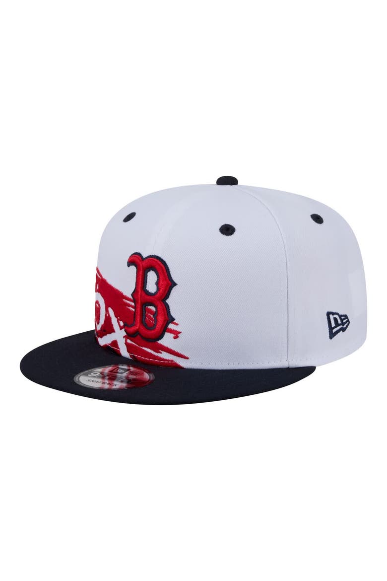 Men's New Era White/Navy Boston Red Sox 9FIFTY Snapback Hat, Alternate, color, White