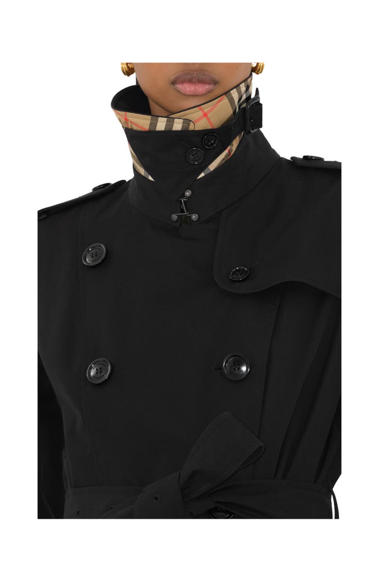 Burberry Short Chelsea Heritage Trench Coat, Alternate, color, Black