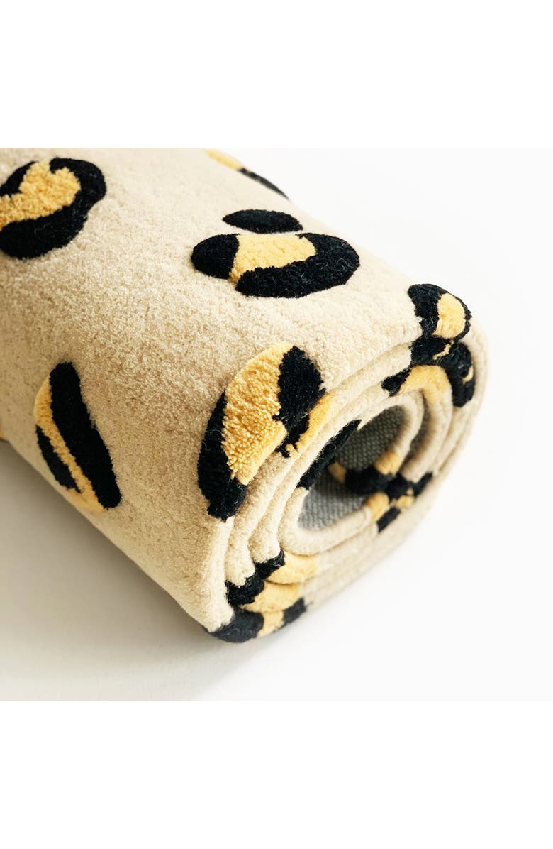 Maison Deux Leopard Rug, Alternate, color, Beige / Brown And Black Print