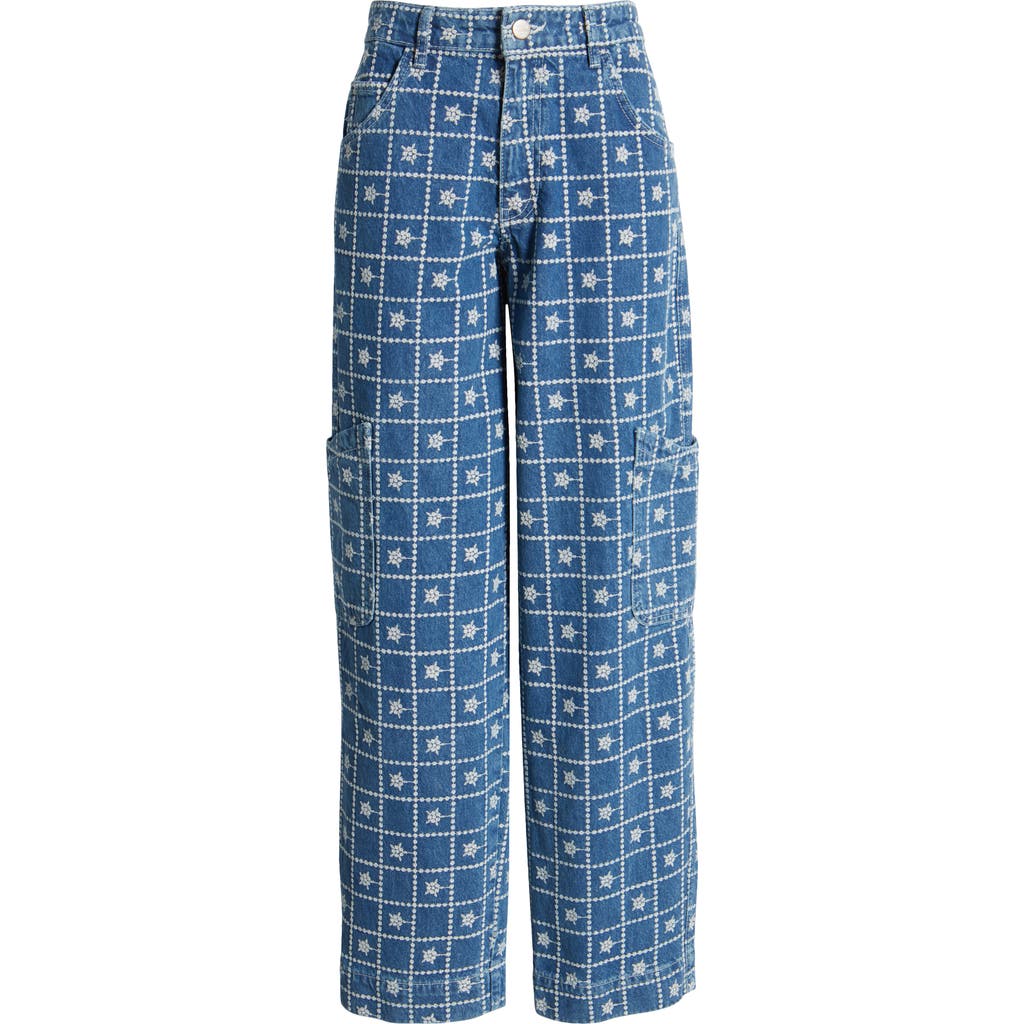 DAMSON MADDER DAMSON MADDER EMBROIDERED STRAIGHT LEG ORGANIC COTTON JEANS