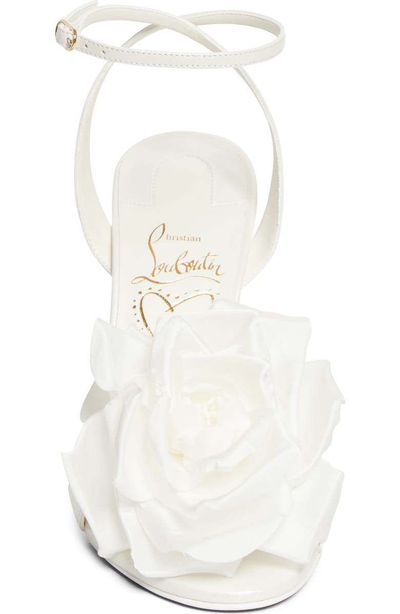 Christian Louboutin Miss Z Flora Ankle Strap Sandal, Alternate, color, Bianco/ Ivoire/ Lin Snow