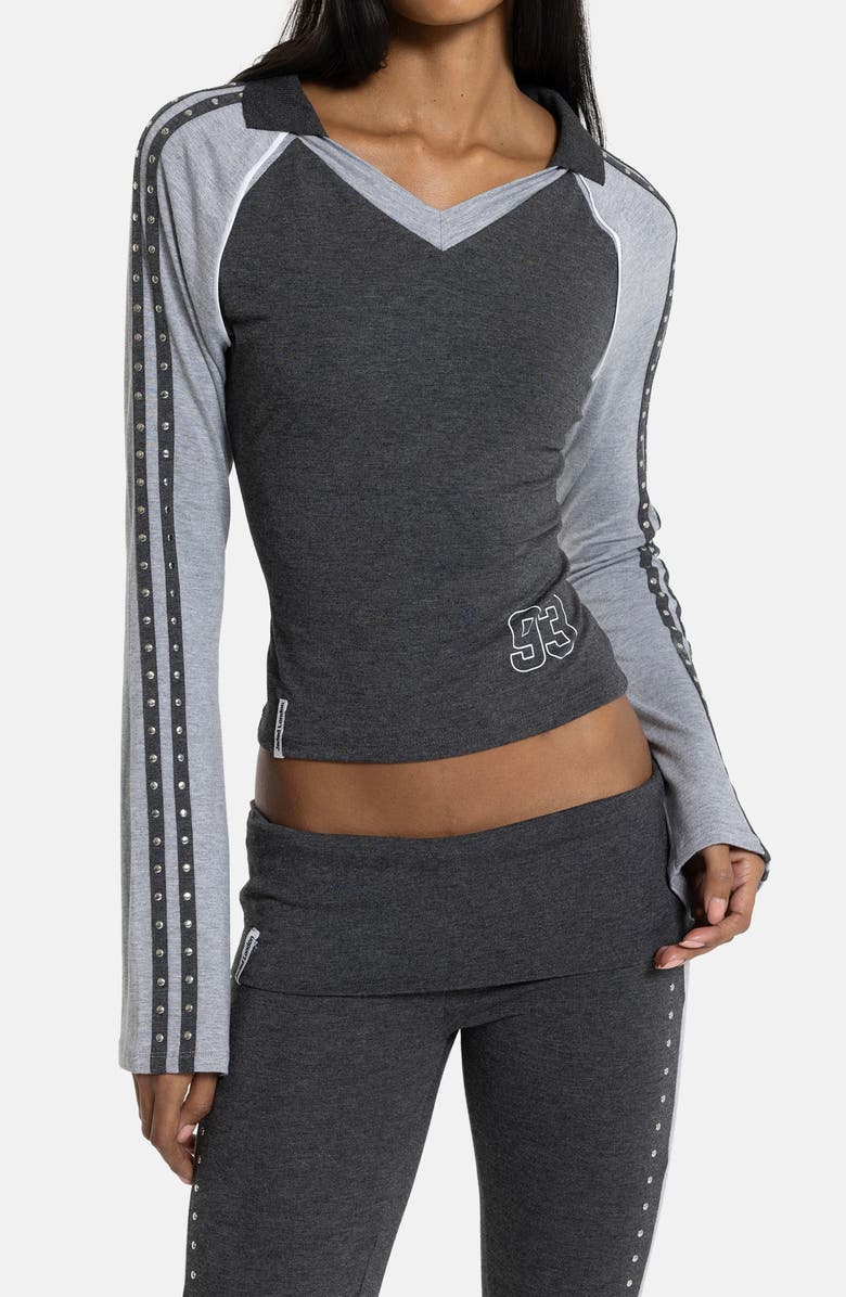 JADED LONDON Long Sleeve Baby Tee, Main, color, Grey