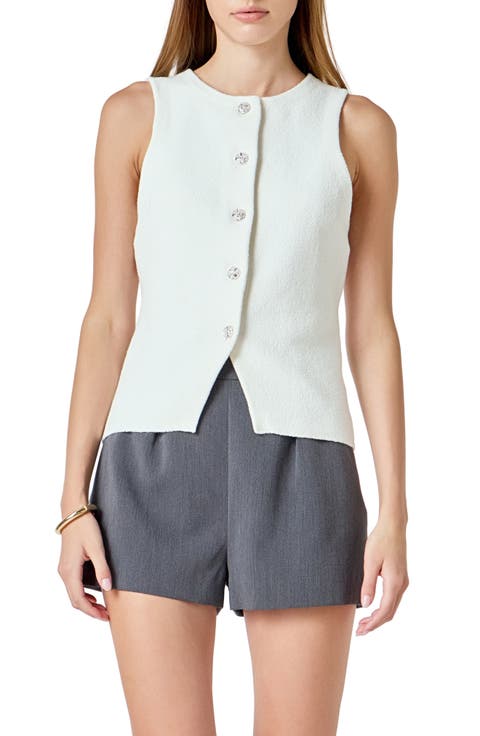 Cotton Blend Knit Vest