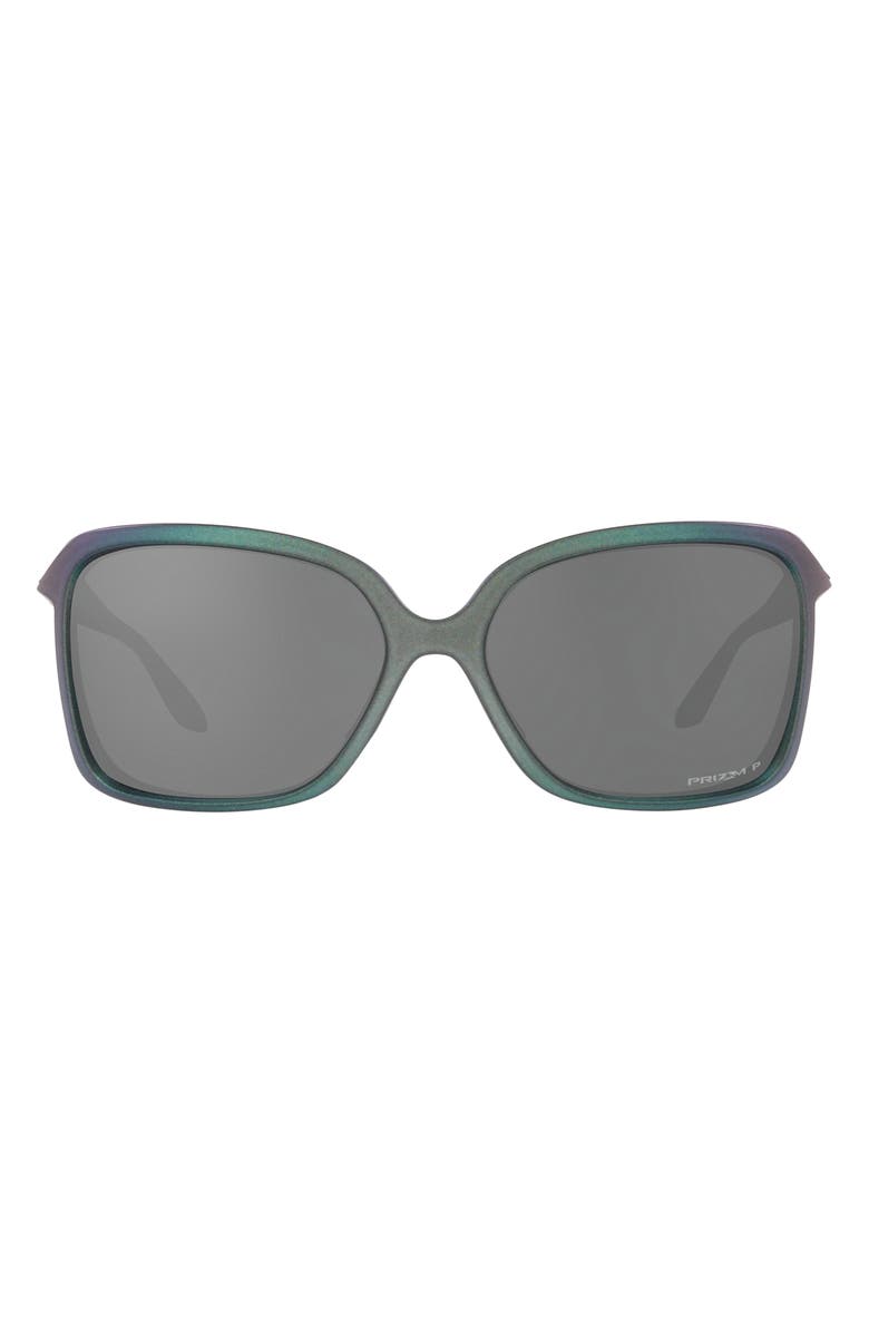 Oakley Wildrye 61mm Prizm<sup>™</sup> Polarized Butterfly Sunglasses, Main, color, Silver