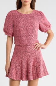 SUGARLIPS Crop Tweed Top