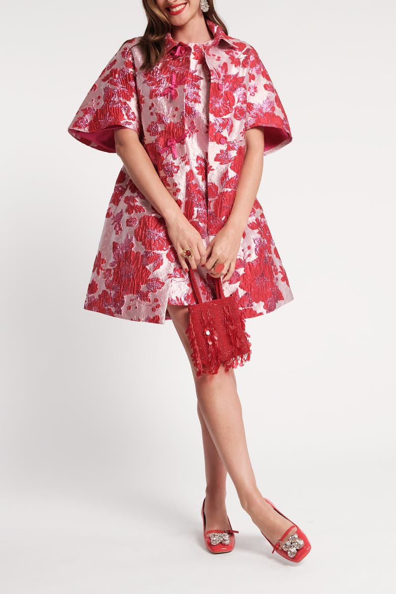 Marvelous Jacket Rockefeller Gold Poly Lurex Blend, Main, color, Pink/Red