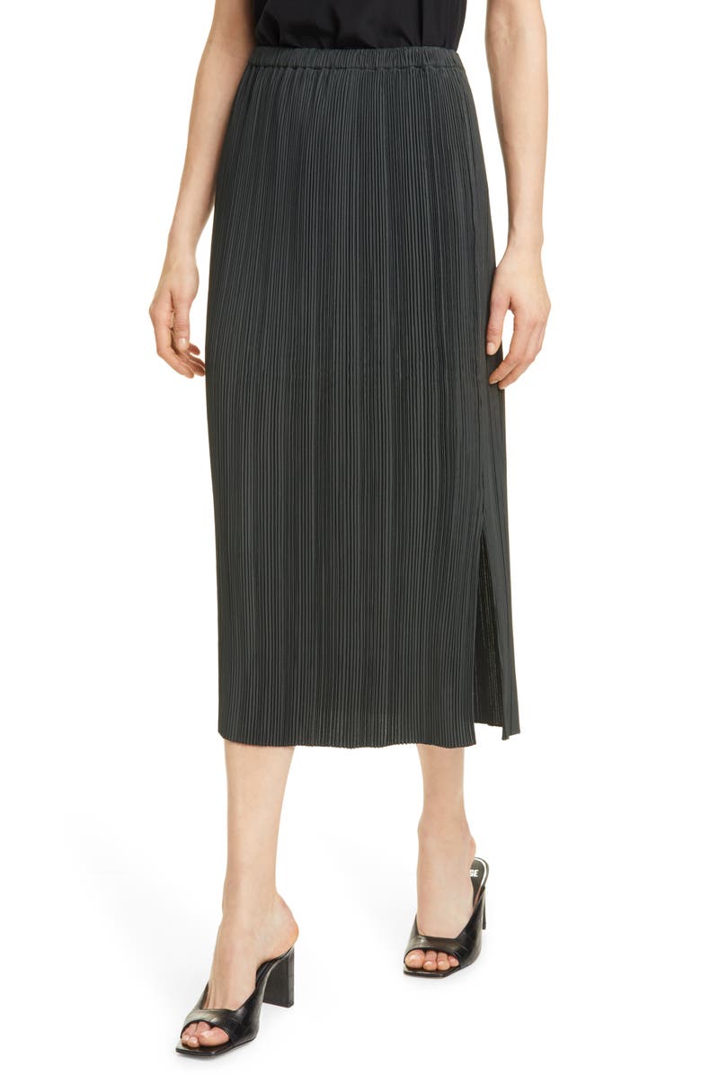 Club Monaco Plissé Midi Skirt, Alternate, color,
