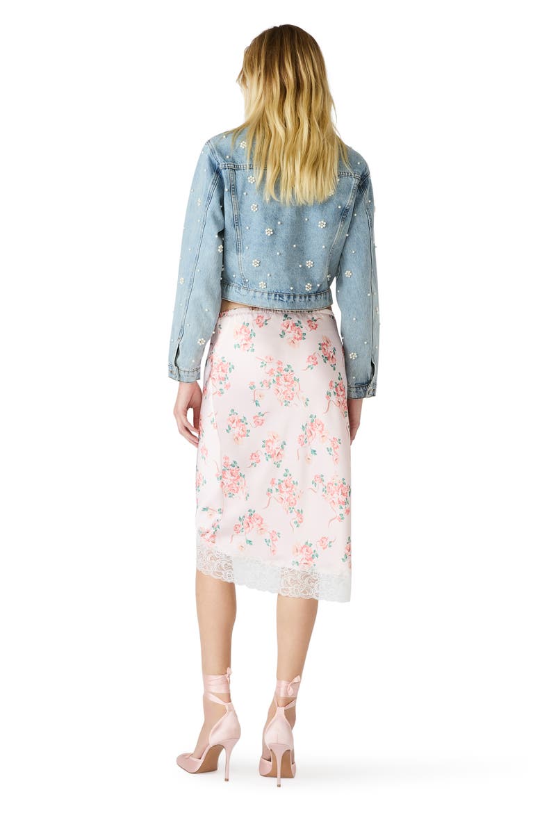 Alayna Floral Satin Skirt, Alternate, color, PEACH ROMANCE