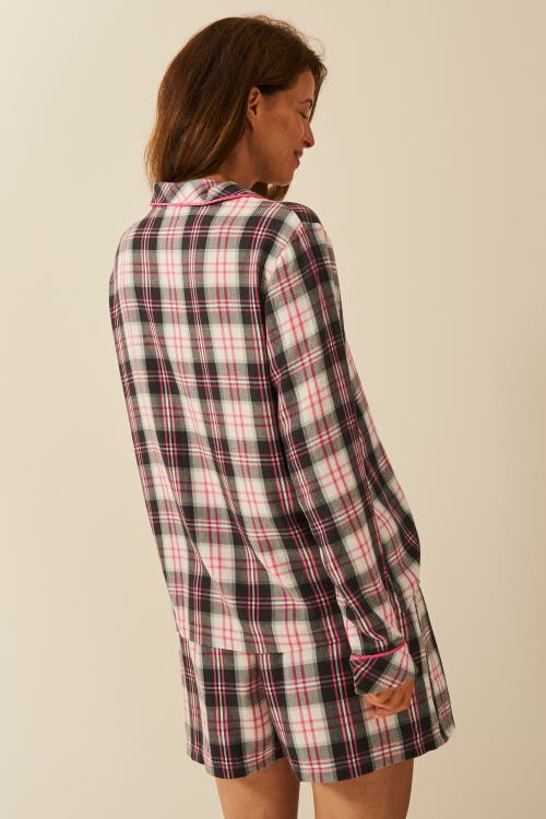 Stripe & Stare Ecovero Pyjama Shorts In Black