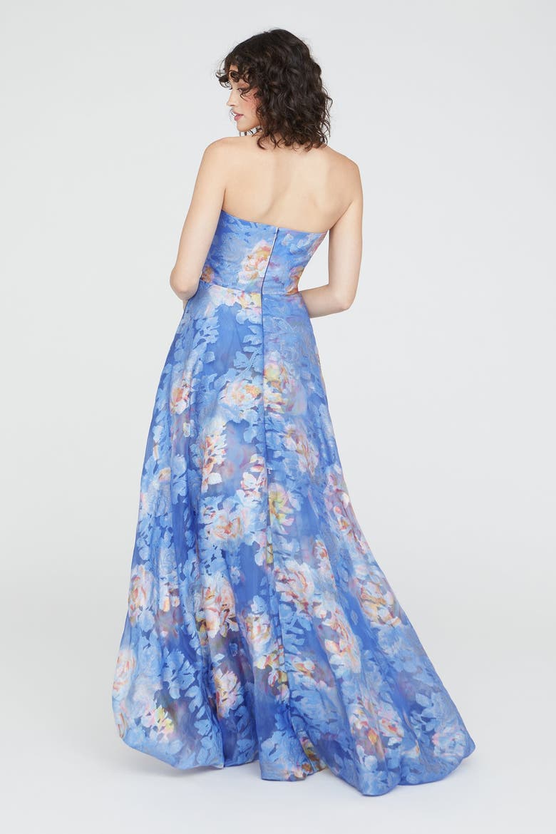 Wendy Bubble Hem Gown, Alternate, color, Cornflower/Marigold