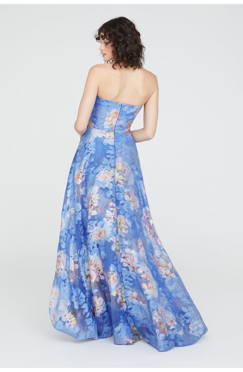 Theia Wendy Bubble Hem Gown, Alternate, color, Cornflower/Marigold