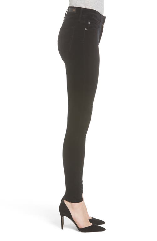 Ag Velvet Farrah High Rise Skinny Pants In Super Black