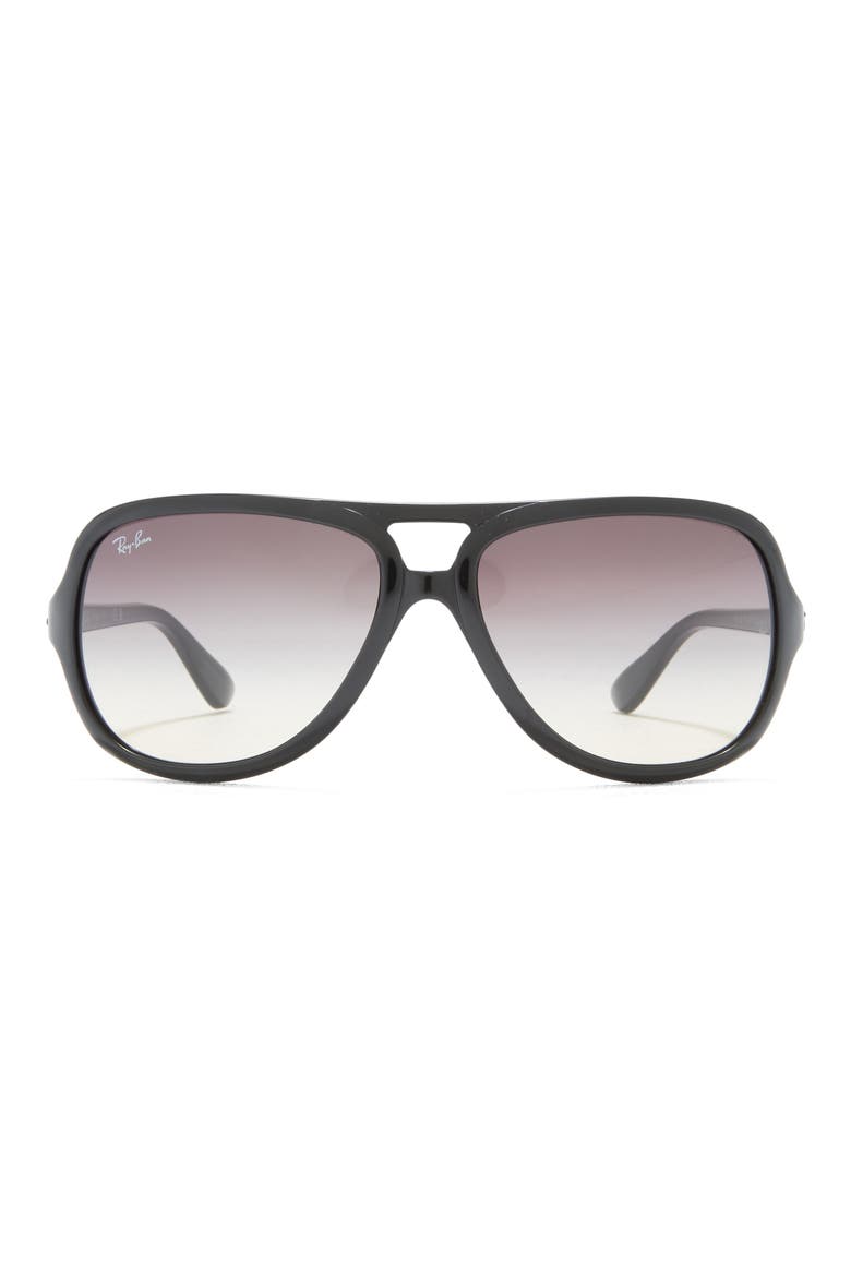 59mm Pilot Aviator Sunglasses, Main, color, BLACK