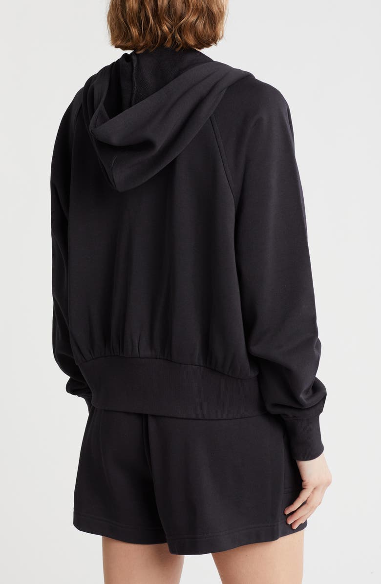 Z by Zella Level Up Terry Full Zip Hoodie, Alternate, color, Black