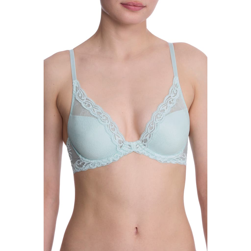 Natori Feathers Plunge T-shirt Basics Bra In Green