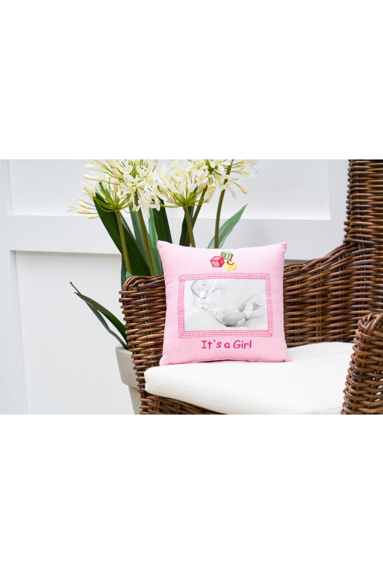 It's A Girl Small/Petite Accent Pillow, Alternate, color, Pink