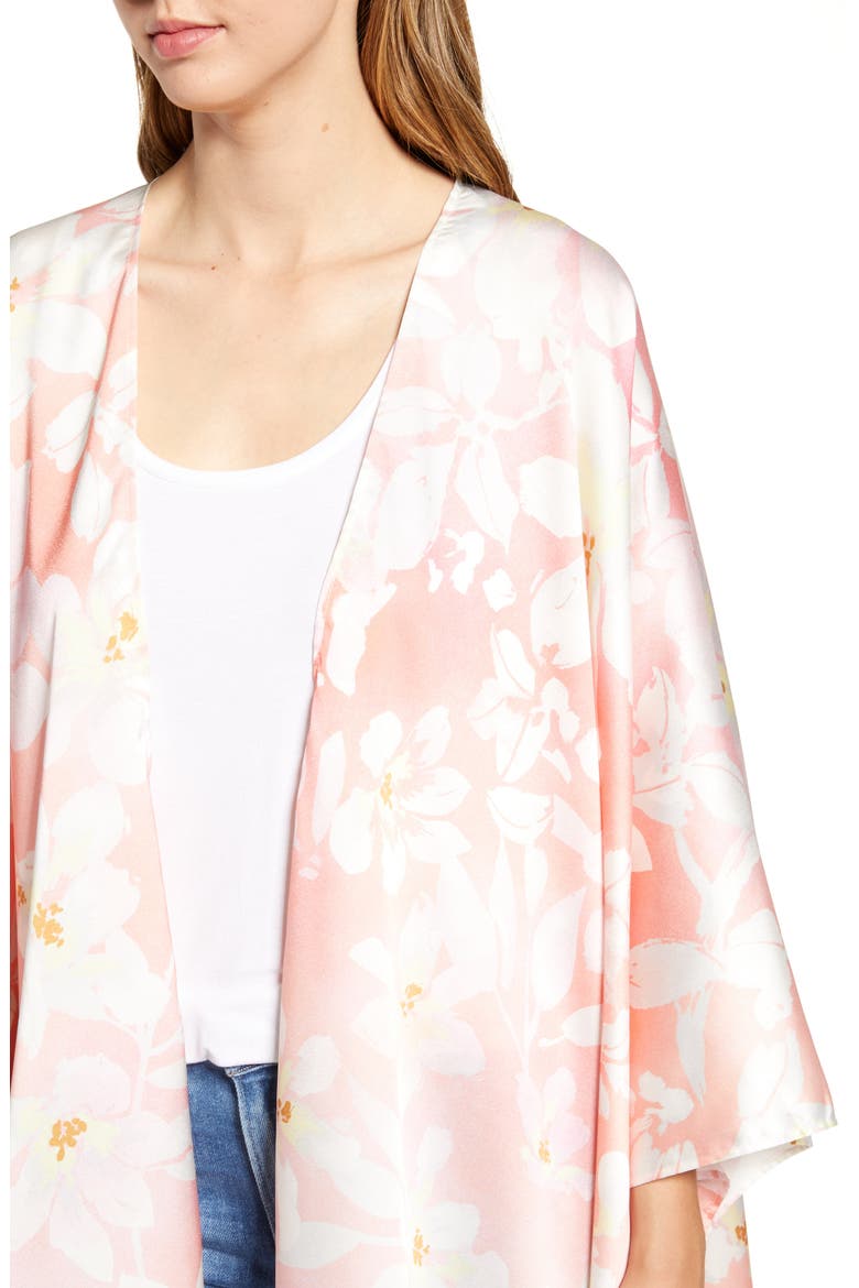 Print Ruana, Alternate, color, CORAL SOLEIL FLORAL PRINT