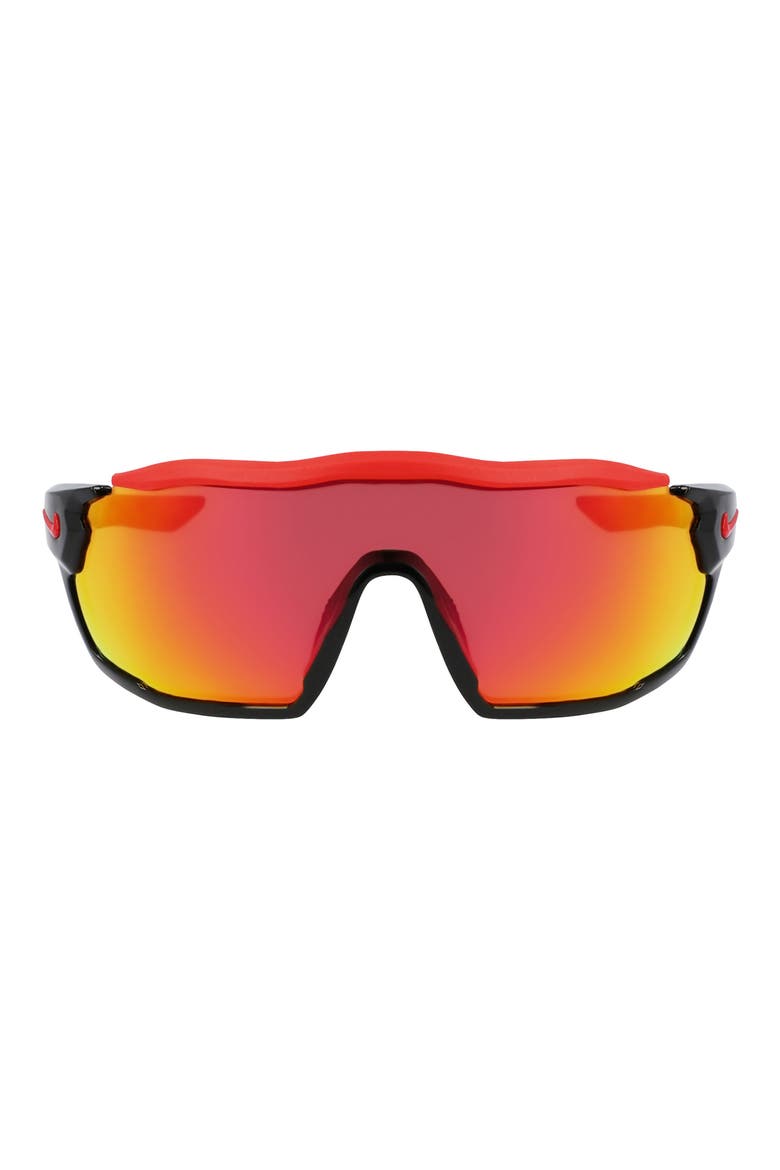 Show X Rush 58mm Shield Sunglasses, Main, color, BLACK/ RED MIRROR