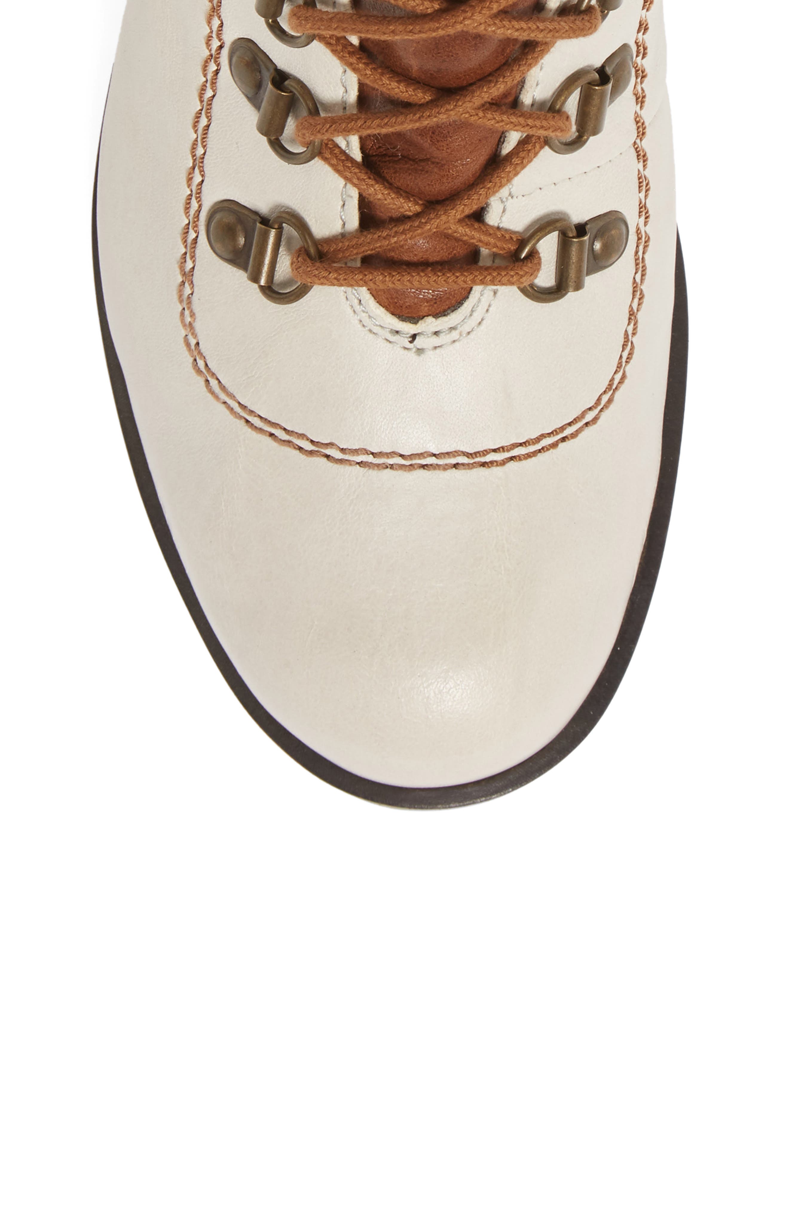 Sanja 09 Bootie, Alternate, color, OFF WHITE LEATHER