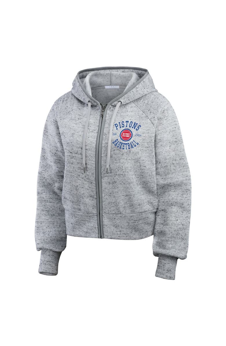 WEAR by Erin Andrews Women's WEAR by Erin Andrews Heather Gray Detroit Pistons Speckled Radiator Full-Zip Hoodie, Alternate, color, Heather Gray
