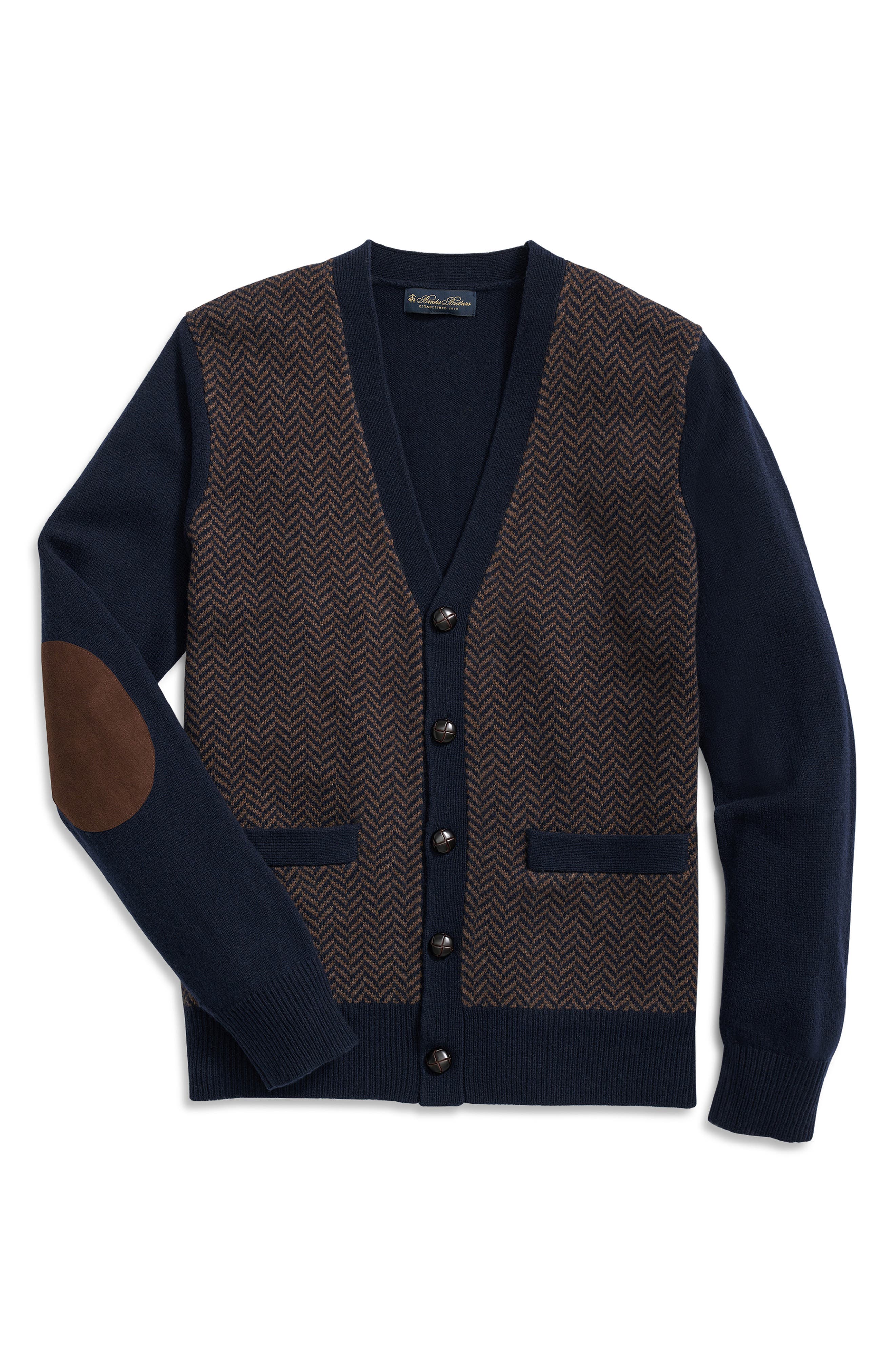 Herringbone Jacquard Wool Cardigan (Men) | Nordstrom
